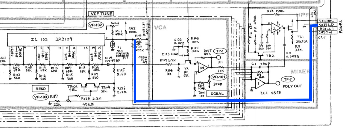 Roland JX3P Brilliance Slider Gearspace